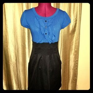 JFW Career pullover fitted dress w/pockets ruffle